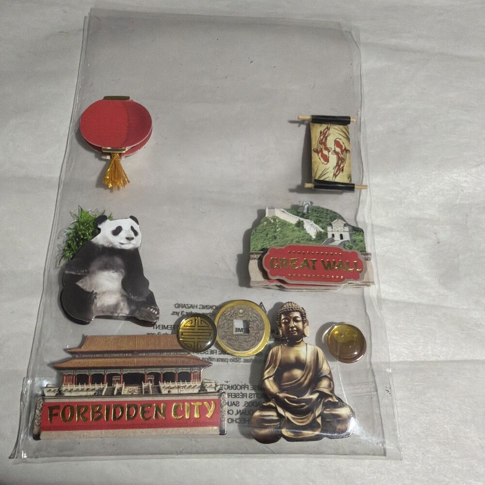Paper House China Vacation Panda Lion Buddha Lantern Dragon Scrapbook Stickers